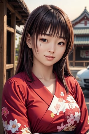 look at camera,(((top quality, 8k, masterpiece))), crisp focus, (beautiful Japanese woman with perfect figure), slender,  Highly detailed face and skin texture Detailed eyes Double eyelids random posture, (smile),super cute Japan person,super beauty Japanese girl, realistic face, double eyelid,smile,summer festival , at sunset , beautiful tooth , fire-works back-ground.,lady