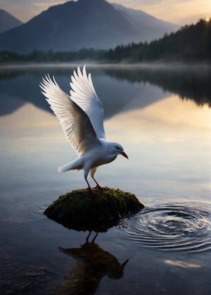 lake, bird, The miracle in feathers
