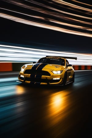 A silluete photo of a car drifting on a race track at dusk, taken with a high-speed action camera, equipped with a wide-angle lens, using natural light, and captured in a dynamic action photography style.