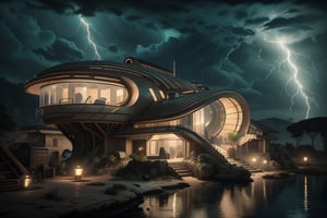 a Biomorphic house by the wild sea, Cinematic, Hyper-detailed, insane details, Beautifully color graded, Unreal Engine, DOF, Super-Resolution, Megapixel, Cinematic Lightning, Anti-Aliasing, FKAA, TXAA, RTX, SSAO, Post Processing, Post Production, Tone Mapping, CGI, VFX, SFX, Insanely detailed and intricate, Hyper maximalist, Hyper realistic, Volumetric, Photorealistic, ultra photoreal, ultra- detailed, intricate details, 8K, Super detailed, Full color, Volumetric lightning, HDR, Realistic, Unreal Engine, 16K, Sharp focus --v testp,BiopunkAI