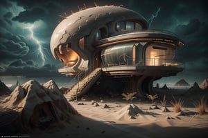 a Biomorphic house by the wild sea, Cinematic, Hyper-detailed, insane details, Beautifully color graded, Unreal Engine, DOF, Super-Resolution, Megapixel, Cinematic Lightning, Anti-Aliasing, FKAA, TXAA, RTX, SSAO, Post Processing, Post Production, Tone Mapping, CGI, VFX, SFX, Insanely detailed and intricate, Hyper maximalist, Hyper realistic, Volumetric, Photorealistic, ultra photoreal, ultra- detailed, intricate details, 8K, Super detailed, Full color, Volumetric lightning, HDR, Realistic, Unreal Engine, 16K, Sharp focus --v testp,BiopunkAI
