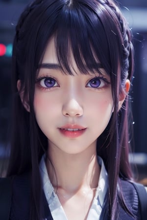 Ai hoshino, purple eyes, bright smile