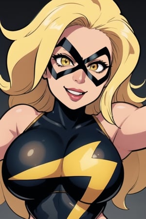 Ms.Marvel, big_boobies, happy_face, yellow_hair, seductive_pose