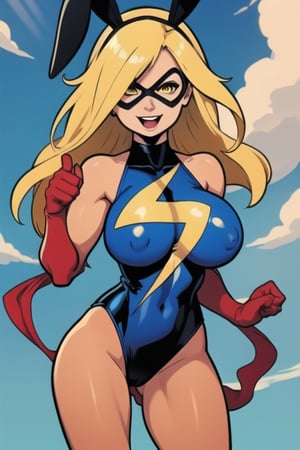 Ms.Marvel, big_boobies, happy_face, yellow_hair, bunny_suit