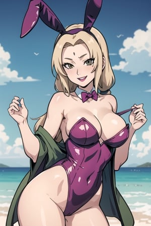 tsunade, happy_face, playboy_bunny_leotard