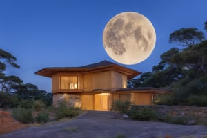 Australia wild, house, moon light, (masterpiece, best quality, likelife, naturalistic)