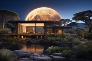 Australia wild, house, moon light, (masterpiece, best quality, likelife, naturalistic)