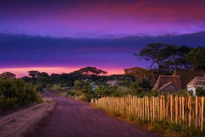 Australia wild, village, dusk, (masterpiece, best quality, likelife, naturalistic)