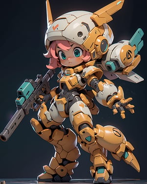 ((highest quality)), (8k, very detailed, full-length frame, high-detail RAW color art, masterpiece: 1.2), bj_cute_machinery,1 woman, alone, blush, blue_eyes, Hold, closed_mouth, standing, saturated_body, weapon, pink_hair, Little, Hold_weapon, Armor, aqua_eyes, gun, helmet, Black color_background, clenched_hand, Hold_gun, Mecca_museum, power_Armor,
cinematic lighting, strong contrast, high level of detail, best quality, masterpiece, style,BJ_Cute_Mech,1 girl,3DMM,better_hands