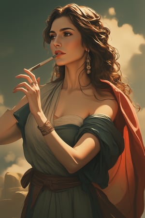 Create a high-quality image, extreme detail, intricate detail, depth of field, ultra definition, extreme realism, real life, realistic image, high-quality lighting, 16k UHD, woman in ancient greek clothes,