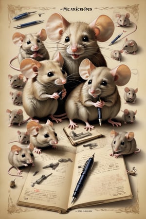 Movie Poster page "Of Mice and Pen" text:"Of Mice and Pen"