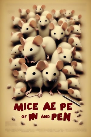 Movie Poster page "Of Mice and Pen" text:"Of Mice and Pen"