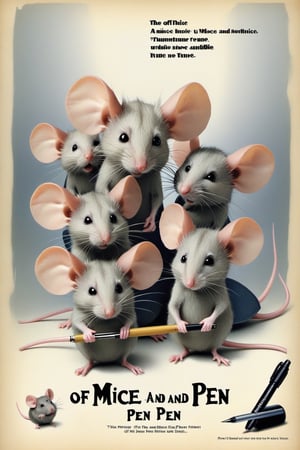 Movie Poster page "Of Mice and Pen" text:"Of Mice and Pen"