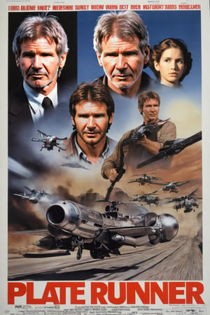Movie poster of "Plate Runner" starring Harrison Ford. Movie poster page "Plate runner"