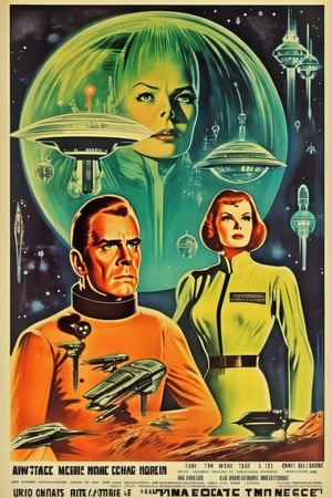 Movie Poster - a vintage poster for a science fiction movie including movie name