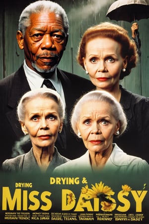 Movie poster of "Drying Miss Daisy" starrying Jessica Tandy and Morgan Freeman.