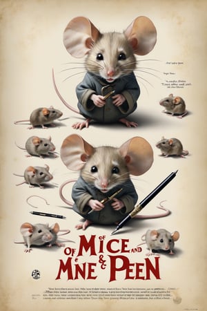 Movie Poster page "Of Mice and Pen" text:"Of Mice and Pen"