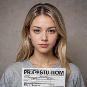 Mugshot of a beautiful woman arrested for prostitution and lewdness 
