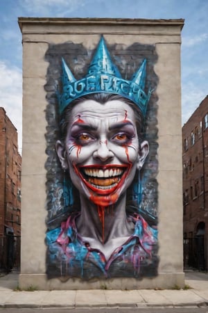 A gritty, metropolitan backdrop hosts a thought-provoking graffiti mural, Capitalism Consumes Its Young. The striking stencil artistry, reminiscent of Haïd & Elf's style, leverages Octane rendering to create an immersive, Unreal Engine-inspired atmosphere. Framed by a cityscape's concrete pillars, the 3D-perspective artwork depicts a snarling, capitalist beast devouring its own offspring, its metallic scales glinting in the faint, urban lighting. The composition is dynamic, with bold brushstrokes and vibrant colors drawing the viewer's gaze into the heart of this dystopian scene.