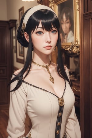 Perfect face, perfect body, perfect eyes, glamorous, looking front, gorgeous, delicate, romantic, Elizabethan woman, steampunk gothic romanticism, Harrison Fisher dark twist style, by Tokaito, fellajob, anime