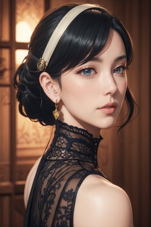 Perfect face, perfect body, perfect eyes, glamorous, gorgeous, delicate, romantic, Elizabethan woman, steampunk gothic romanticism, Harrison Fisher dark twist style, by Tokaito,fellajob,anime