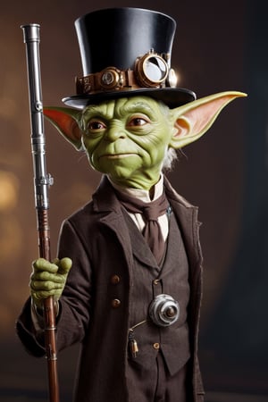 space, goblin, star wars, ((imperial_mustache)), Cane vintage on right hand, monocle, steampunk_suit