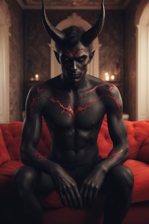  "Illustrate Dasim, a devil with a unique role in disrupting the harmony of human households, creating noise and chaos."