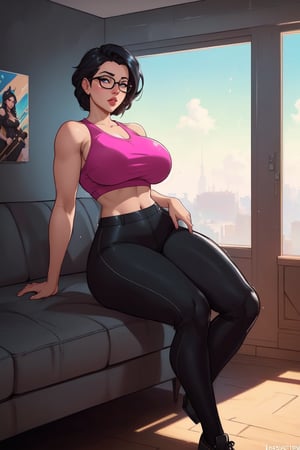 Take a deep breath and let's work step by step on this  ,
Beautifull body,Beautifull breast,a woman with glasses sitting on a couch,  estefania villegas burgos, the walls are pink, wearing a sexy cropped top,  ratio, fortnite character, body swelling about to explode, big cheeks, huge wings, whitebangsblackhair, very fat, on kitchen table, bjd, highly detailed portrait, concept art, smooth, sharp focus sci - fi illustration, Unreal Engine 5, 8K, art by artgerm and greg rutkowski and alphonse mucha, by Jesper Ejsing
,
Midjourney's Consistency, Dynamic Action Pose, Fibonacci Watermark Invisibly Displayed, High-res, Impeccable Composition, Lifelike Details, Perfect Proportions, Stunning Colors, Captivating Lighting, Interesting Subjects, Creative Angle, Attractive Background, Well-timed Moment, Intentional Focus, Balanced Editing, Harmonious Colors, Contemporary Aesthetics, Handcrafted with Precision, Vivid Emotions, Joyful Impact, Exceptional Quality, Powerful Message, Raphael Style, Unreal Engine 5, Octane Render, Isometric, Beautiful Detailed Eyes, Super Detailed Face and Eyes and Clothes, More Detail, Multi Colored, Splash Ink Illustration, Grammer Effect Style, Houdini Style, Sharp Lines and Brush Strokes, High Quality, Beautiful Matte Painting, 4K, CGSociety, Artstation Trending on ArtstationHQ,masterpiece,