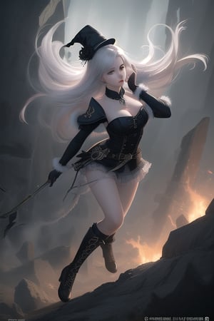 Take a deep breath and let's work step by step on this ,
a high-resolution, full-body character illustration of a person with a beautiful, pale white skin tone, featuring a close-up of their face with striking, detailed eyes. The character should have a goth aesthetic, with black jewelry and fur covering their chest. Incorporate a mix of 1950s flower power and occult elements, with a hat and a dynamic action pose. Draw inspiration from Lisa Yuskavage, Artgerm, Greg Rutkowski, and Horace Hsu. The artwork should have impeccable composition, lifelike details, and stunning colors. Use a vibrant, multi-colored palette with a focus on southern Slav features. Incorporate subtle, isometric elements and a sense of movement. The final piece should be rendered in Unreal Engine 5 with an Octane render, featuring a beautiful, detailed matte painting. Output should be a 4K, high-quality image with a Fibonacci watermark invisibly displayed.
