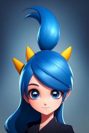 a cartoon character with blue hair and a blue tail, wearing a blue outfit and a blue headband, Bourgeois, pokemon, concept art, rayonism,1girl, animal ears, black eyes, blue hair, full body, long hair, smile, solo, standing, transparent background,High-res, impeccable composition, lifelike details, perfect proportions, stunning colors, captivating lighting, interesting subjects, creative angle, attractive background, well-timed moment, intentional focus, balanced editing, harmonious colors, contemporary aesthetics, handcrafted with precision, vivid emotions, joyful impact, exceptional quality, powerful message, in Raphael style, unreal engine 5,octane render,isometric,beautiful detailed eyes,super detailed face and eyes and clothes,1 girl,realhands