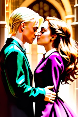 Draco malfoy and hermione granger, kissing