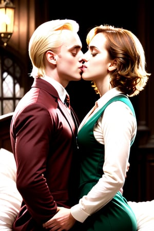 Draco malfoy and hermione granger, adult, kiss in neckla, huge,bed time,Sex Essence,(motion sex)
