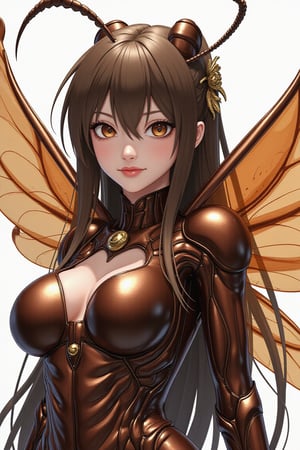 (high resolution,masterpiece,best quality,extremely detailed CG, anime, official art:1.4), realistic, photo, amazing fine details, all intricate, gloss and shiny,awesome many layers, 8k wall paper, 3d, sketch, kawaii, illustration,( solo:1.4), perfect female proportion,villainess, (fusion of dark brown cockroach and lady:1.4), (brown cockroach form lady:1.2), (brown cockroach lady:1.2), (fusion:1.2), (solo:1.4), (evil smile:1.2), muscular, abs, (cockroach brown exoskeleton bio insect suit:1.4), (cockroach brown exoskeleton bio insect armor:1.2), (brown transparency cockroach wing:1.4), (brown cockroach antennae:1.3),