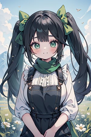 She is a woman of immeasurable beauty, black hair, green scarf, teenager, green eyes, gesticulated look, happy, egocentric, beautiful clothes, a masterpiece, detailed, high quality, very high resolution, peasant clothes , perfect face, poor, overalls, masterpiece, good quality, excellent quality, hair in a Two ponytail, headscarflittle girl, loli, young girl, narcissistic, contemptuous smile, egocentric, busty loli, big breasts
loli, little girl, young girl, field.

,best quality