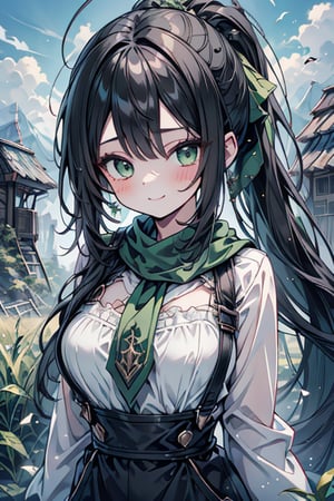 She is a woman of immeasurable beauty, black hair, green scarf, teenager, green eyes, gesticulated look, happy, egocentric, beautiful clothes, a masterpiece, detailed, high quality, very high resolution, peasant clothes , perfect face, poor, overalls, masterpiece, good quality, excellent quality, hair in a Two ponytail, headscarflittle girl, loli, young girl, narcissistic, contemptuous smile, egocentric, busty loli, big breasts
loli, little girl, young girl, field.

