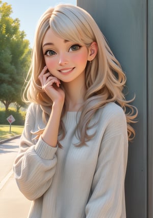 (masterpiece), (best quality), Photo Realistic, (extreme detailed), (1 girl), (pretty cute girl), smile, slender, blonde long hair, bluewish, playing with gray dolphin, in the park, upper body, original, extremely detailed wallpaper, (parfect detail features), 8k