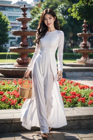 aodai, (smile) photographed on a Nikon Z7 II Mirrorless Camera,120mm F/4 wide-angle
a woman in a pink dress is pushing a bicycle with flowers in it and a (basket of flowers) on the back, Ding Yunpeng, phuoc quan, a stock photo, art photography
a woman in a white dress holding a bouquet of flowers in a garden with a bench and fountain in the background, Byeon Sang-byeok, portrait photography, a stock photo, art photography
1girl, aodai, photo art, (flowers:1.2), tree, , a stunning photo with beautiful saturation, ultra high res,(realistic:1.4)),deep shadow,(best quality, masterpiece), pale skin, dimly lit, shade, flustered, blush, highly detailed, skinny, BREAK depth of field, film grain, wrinkled skin, looking at viewer, knee, warm smile, ,girlvn03,realhands