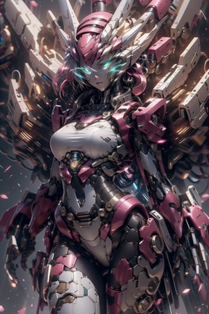 beautiful girl future green eyes pretty eyes beautiful silver hair face preurity 4k tight red and black suit pretty breasts mecha mechanism on her thighs with energy generators for speed use a futuristic submachine gun,PD-802,retrowavetech