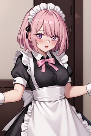  pink_hair, pink_eyes, medium_hair, medium_breasts, good_hands, good_face, maid_outfit, rm0g3r4