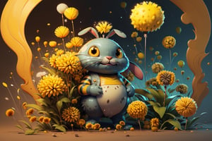 Imagine a creature that combines the delicate beauty of a bee with the cuteness of a bunny. Its wings are made of shimmering chitin, and its body is adorned with bold yellow and black stripes. It is flying through a surreal landscape, reminiscent of Tim Burton's twisted imagination, with Blowballs (dandelion blowballs:1.4) that seem to be straight out of a dream. (yellow black stripes:1.4), (bunny eas and bee transparent chitin wings:1.4), (photo HDR 8K) ,painting magic,  (splendid environment of tensor art),  perfect contrast,  (correct sharp photorealistic environment),  (highly detailed bacgroung),  detailed,  (masterpiece,  best quality:1.3) chuppy_fat:2,  looking viewer,  (Ultrasharp,  8k,  detailed,  ink art,  stunning,  vray tracing,  style raw,  unreal engine),  High detailed , Color magic,  Saturated colors,  game icon