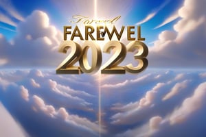 text"Farewell 2023",masterpiece,clouds,