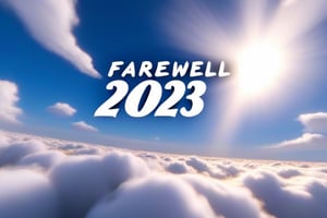 text"Farewell 2023",masterpiece,clouds,look from bottom