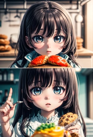 (best quality, masterpiece:1.2), 8K, HDR, ultra highres, Exquisite details and textures,a cute girl with pretty faces and big eyes, Learn to baking cookies, intricate detail
