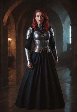 score_9,score_8_up,score_7_up, photorealistic
BREAK
full shot of a confident red-haired female adventurer in medieval attire standing against a backdrop of a ((futuristic, geometric, neon-lit landscape)), gothic art style, dark and moody, intricate details, rich colors, dramatic lighting, ornate patterns, medieval inspired, mysterious atmosphere, high contrast, artistic and elegant. She wears a high collar black dress, armored dress, travel dress, slit dress, plate armor, brigandine, shoulder armor, silver belt, armored boots, gauntlets
BREAK
EyeDetail-SDXL, fFaceDetail-SDXL, perfect hands

highly detailed,detailed skin,highly detailed face and eyes,detailed face, detailed nose, detailed eyes,depth of field,film grain,backlighting, Neutral-Density-Filter, flawless clarity, brightly lit,