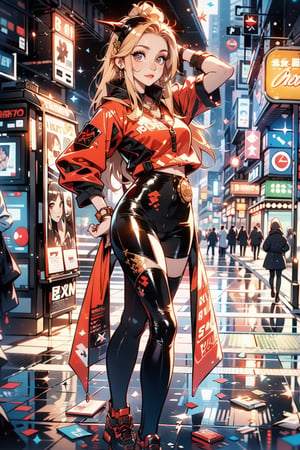 full body, long shot, red eyes, evil, golden, shiny, blonde hair, high details, perfect eyes, color magic, tech clothing, head to toe display, better body, long hair, neon light,1 girl,FiaMix Reboot Dynamic V1.0Red eyes, evil, golden, shiny, gold hair, High detailed , midjourney, perfecteyes, Color magic, urban techwear, hmochako, better witch, witch, witch, Long hair , long hair,