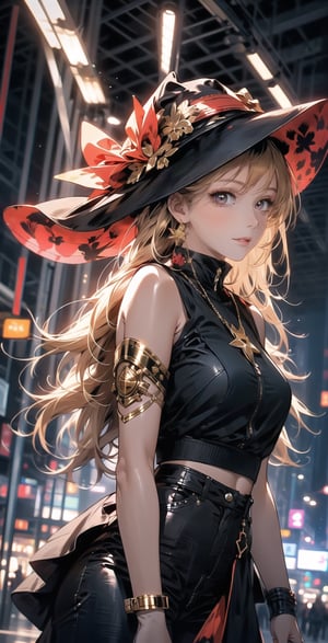 Red eyes, evil, golden, shiny, gold hair,High detailed ,midjourney,perfecteyes,Color magic,urban techwear,hmochako,better witch,witch, witch,Long hair ,long hair, glasses 