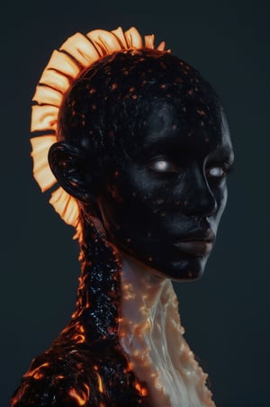 underworld creature, small white zombie eyes, hyper realistic, ultra detailed, translucent oiled skin, black skin,Weird_Aquatic_Style