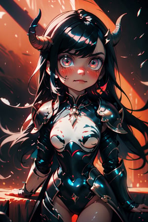 (loli:1.5)),petite girl,  nude whole body, (((is wearing edgy black scale armor, exposed torso))), beautiful shining body, bangs,((black hair:1.3)), high eyes,(ruby red eyes), petite, tall eyes, beautiful girl with fine details, Beautiful and delicate eyes, detailed face, Beautiful eyes,((realism: 1.2 )), dynamic far view shot,cinematic lighting, perfect composition, ultra detailed, official art, masterpiece, (best quality:1.3), reflections, extremely detailed cg unity 8k wallpaper, detailed background, masterpiece, best quality , (masterpiece), (best quality:1.4), (ultra highres:1.2), (hyperrealistic:1.4), (photorealistic:1.2), best quality, high quality, highres, detail enhancement,((very long hair:1.4)),
((tareme,animated eyes, big eyes,droopy eyes:1.2)), (((pussy peek))),

splash art anime loli, official artwork, commission, official fan art, cute art style, zero sauce, little curve loli, best quality, extreme light and shadow, ultra hd, bright colors, high contrast, strong visual impact

on the head longhorn horns, dark horns,

spreading legs, random poses, random angles,

smile, seductive expression, seductive face, (angry look, disgusted look), (blush:1.3),(embrassed:1.25),(moaning:1.3),blushing,

fantai12,High detailed 