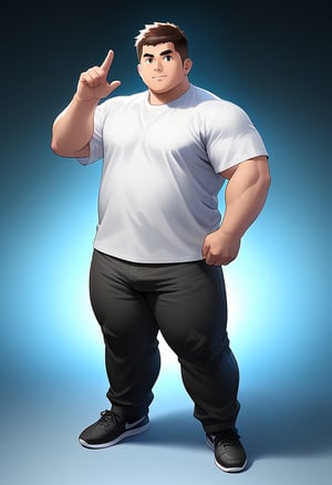 ((1male, solo, male focus)), (chubby:0.8), (bara:1.4), short hair, crew cut, ((full body)), (cool, awesome), ((anime, best quality, best aesthetic, high res, masterpiece))