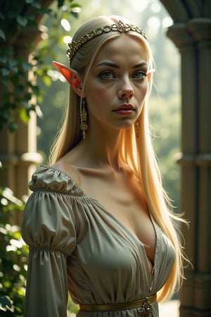 Galadriel, most beautiful elf woman, appears young but ageless and immortal, wearing filmy tunic and robes, gold circlet, (detailed face, 18yo:1.2), (detailed (light grey) eyes:1), (perfect eyes), (eye contact:1.2) (perfect proportions), (perfect anatomy), (athletic body), (very long golden hair with silver highlights:1.3), (narrow waist:1.1), (skinny, thin, slender body:1.1), (fit body:1.2), petite, ((elf:1.1) womaph, close up, emotional, tears, (expression very serious:1.2), heavenly, kind, gentle, soft glow, rays of light, colorful, detailed, stunning, hetero, (very sexy:1.2), intricate, (blush:0.5), (goosebumps:0.5), subsurface scattering (wind, windy:1.3)
best quality,ultra-detailed,realistic,highres,masterpiece:1.2,portraits,garden,beautiful detailed eyes,beautiful detailed lips,long golden hair,regal presence,serene expression,enchanted atmosphere,soft sunlight filtering through the trees,subtle glittering magic,pastel color palette,ornate crown and jewelry,flowing gown made of shimmering silk,graceful posture,commanding presence,(small elven ears),dappled shadows on the ground,gentle breeze rustling the leaves,faint ethereal music in the air,ancient stone architecture in the background,elaborate floral patterns,ethereal beings surrounding her,fluttering butterflies and fireflies,powerful yet gentle aura,queen of the elven realm